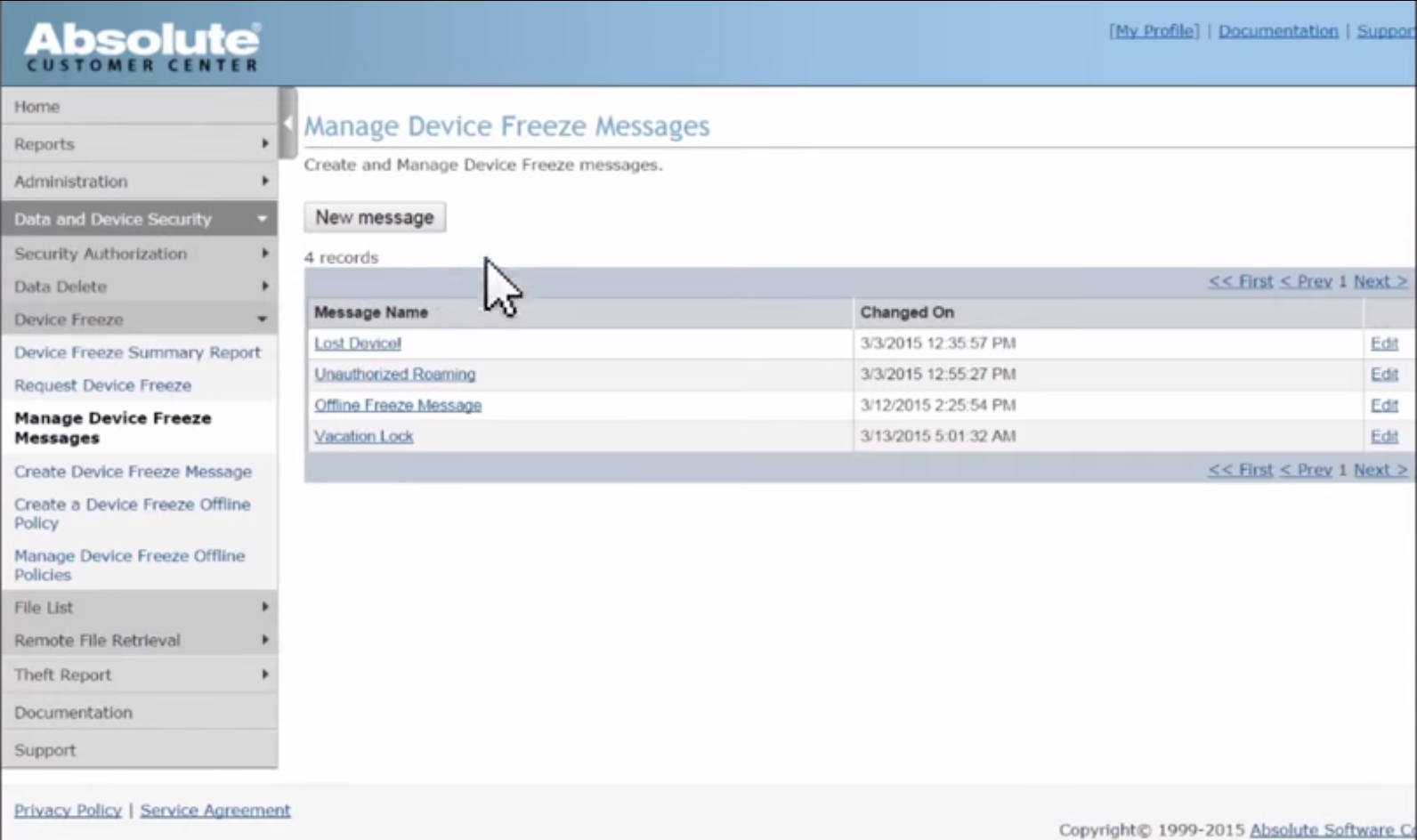 Setting Up Device Freeze Policies in Absolute DDS